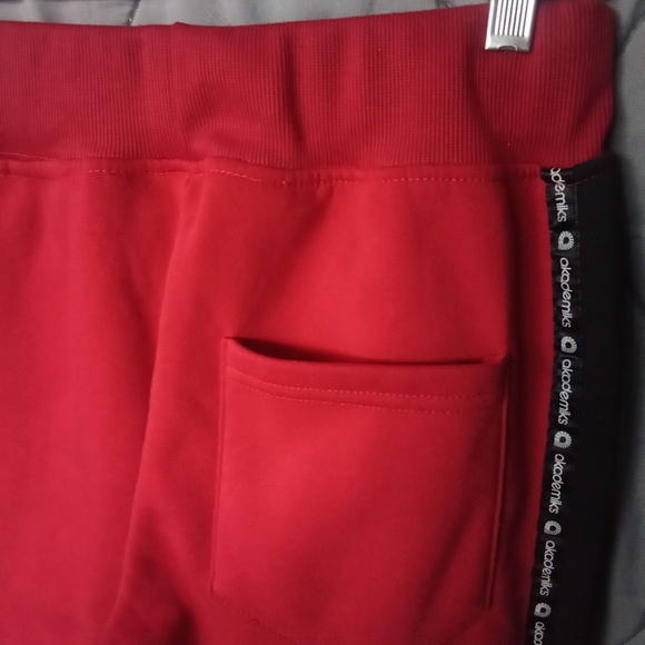 Women's akademiks Joggers Red & Black Sweatpants High Rise Elastic Waist Band - Picture 6 of 16